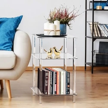 KORETECH Clear Acrylic Side Table - Stylish and Functional
