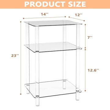 KORETECH Clear Acrylic Side Table - Stylish and Functional