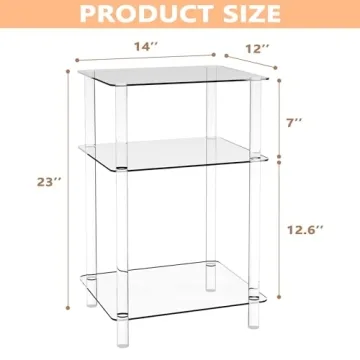 KORETECH Clear Acrylic Side Table - Stylish and Functional