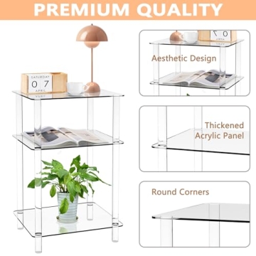 KORETECH Clear Acrylic Side Table - Stylish and Functional