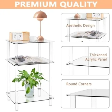 KORETECH Clear Acrylic Side Table - Stylish and Functional