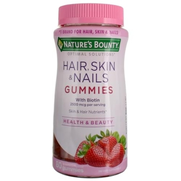 Nature's Bounty Hair Skin and Nails Vitamins with Biotin & Vitamin C Optimal Solutions, Hair Skin an...
