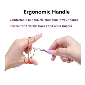 14 Pcs Crochet Hooks Set with Ergonomic Soft Grip by Sooleo, 2mm(B)-10mm(N) Crochet Hook Crochet Needles Kit with Case, Extra Long? Knit Needles for Arthritic Hands and Old Fingers