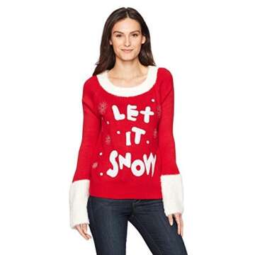 Blizzard Bay Women's Ugly Christmas Santa Sweater, Red, L