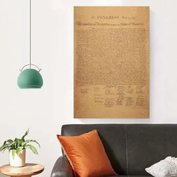 HAOHUODUO 20" X 14" Vintage U.s. Declaration Of Independence Poster On Kraft Paper. Unframed, Ideal For Home, Office Or Educational Spaces To Inspire Patriotism And History Appreciation