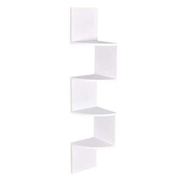 WELLAND Zig Zag 4-Tier Corner Floating Shelf