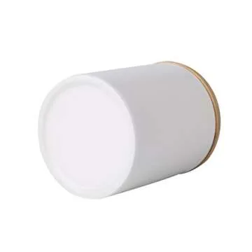 Ceramic canister storage jar tea jar herbs container with bamboo lid (airtight) (White, 4.16x3.52 Inch)