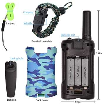 Walkie Talkies for Kids 22 Channel 2 Way Radio 3 Miles Long Range Handheld Walkie Talkies Durable Toy Best Birthday Gifts for 6 Year Old Boys and Girls fit Adventure Game Camping (Blue Camo 1)