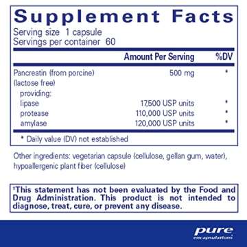 Pure Encapsulations Pancreatic Enzyme Formula - Digestive Enzymes for Digestion - Strengthens Gut He...