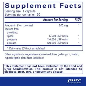 Pure Encapsulations Pancreatic Enzyme Formula - Digestive Enzymes for Digestion - Strengthens Gut He...