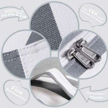 WEKAPO Stuffed Animal Storage Bean Bag Chair Cover for Kids | Stuffable Zipper Beanbag for Organizing Children Plush Toys Large Premium Cotton Canvas (Gray, XX-Large)