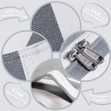 WEKAPO Stuffed Animal Storage Bean Bag Chair Cover for Kids | Stuffable Zipper Beanbag for Organizing Children Plush Toys Large Premium Cotton Canvas (Gray, XX-Large)