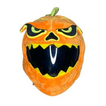 Carbon Moto Gear Motorcycle Helmet Covers (Evil Pumpkin)