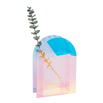 Iridescent Acrylic Vase for Home Office Decor