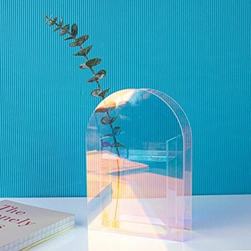 Iridescent Acrylic Vase for Home Office Decor