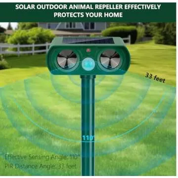 2Pack 2025 Solar Ultrasonic Animal Repeller Defender