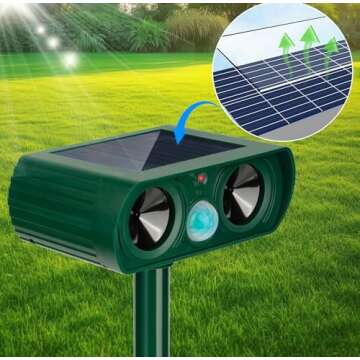2Pack 2025 Solar Ultrasonic Animal Repeller Defender
