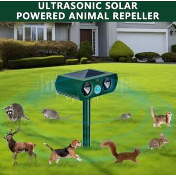 2Pack 2025 Solar Ultrasonic Animal Repeller Defender