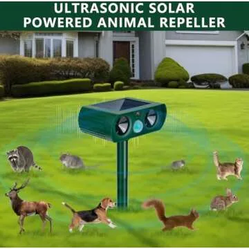 2Pack 2025 Solar Ultrasonic Animal Repeller Defender