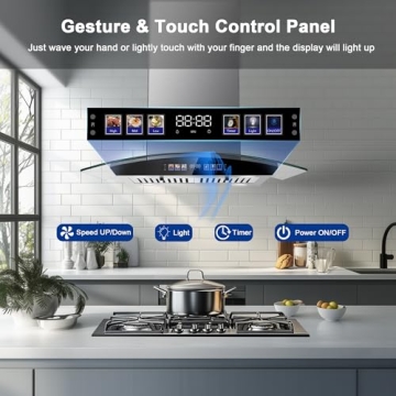 Tieasy 30 Inch Island Range Hood with Touch Control
