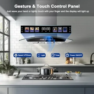 Tieasy 30 Inch Island Range Hood with Touch Control