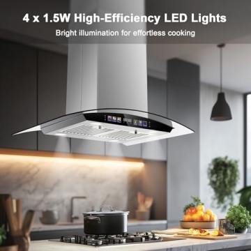 Tieasy 30 Inch Island Range Hood with Touch Control