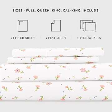 Linen Market 4 Piece Queen Bedding Sheet Set (Pink Floral) - Sleep Better Than Ever with These Ultra-Soft & Cooling Bed Sheets for Your Queen Size Bed - Deep Pocket Fits 16" Mattress