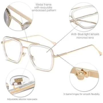 SOJOS Blue Light Blockers for Men Women Stylish Eye Care