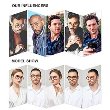 SOJOS Blue Light Blocking Glasses for Men Women Aviator Square Classic Glasses SJ1126 with Gold Frame/Crystal Rim/Anti-Blue Light Lens