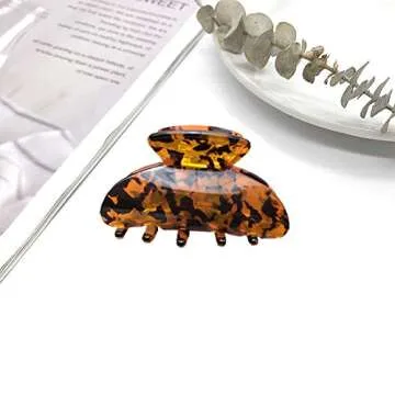 3 PCS French Design Hair Claw Clips, Acrylic Resin Hair Clips, Tortoise Shell Hair Clip Claw , Cellulose Acetate Hair Barrettes for Women Thick, Medium and Thin Hair