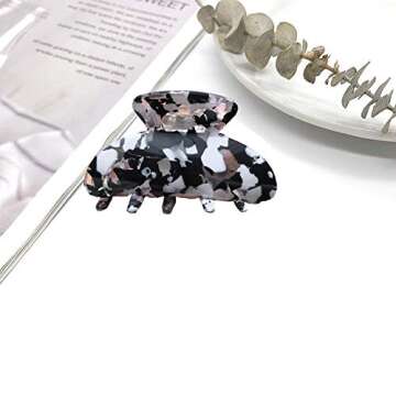 3 PCS French Design Hair Claw Clips, Acrylic Resin Hair Clips, Tortoise Shell Hair Clip Claw , Cellulose Acetate Hair Barrettes for Women Thick, Medium and Thin Hair