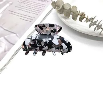 3 PCS French Design Hair Claw Clips, Acrylic Resin Hair Clips, Tortoise Shell Hair Clip Claw , Cellulose Acetate Hair Barrettes for Women Thick, Medium and Thin Hair