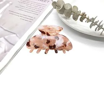 3 PCS French Design Hair Claw Clips, Acrylic Resin Hair Clips, Tortoise Shell Hair Clip Claw , Cellulose Acetate Hair Barrettes for Women Thick, Medium and Thin Hair