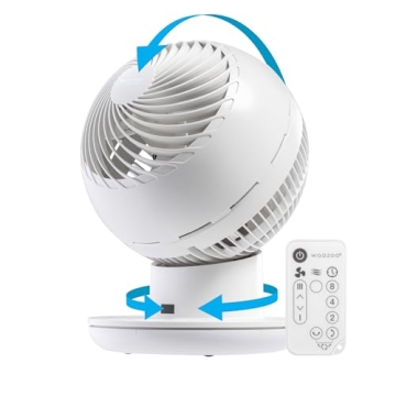 Stylish WOOZOO Fan with Remote & Oscillation for Comfort