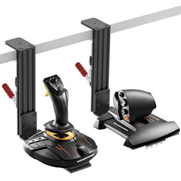 Hikig 2 Pack Desk Mount Hotas Mount Joystick Mount Compatible With Logitech X52/X52 Pro/X56/X56 Rhino Hotas, Thrustmaster T. Flight Hotas/T.16000M FCS/TCA Officer Pack Airbus Edition, VKB Hotas Mount
