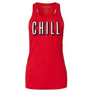 Superluxe Clothing Women's Chill Funny Relaxed Movie Date Night Flowy Girls Racerback Halloween Coup...