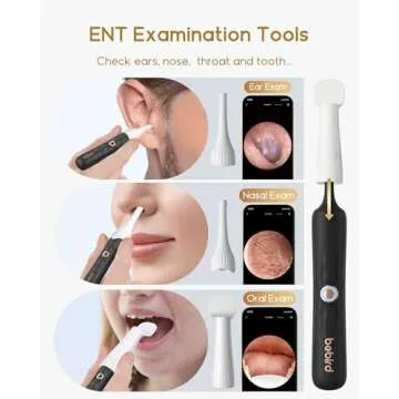 Bebird Earsight Plus Ear Wax Removal Tool Camera, Ear Cleaner with Flexible Wireless Ear Camera Otoscope, Painless Visual Ear Pick Tweezers Wax Remover, Portable Ear Cleaning Kit for Adults/Kids,Black