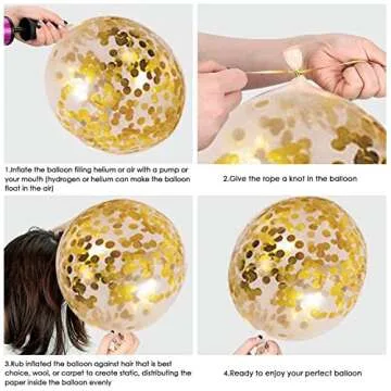 Zesliwy Black Gold Confetti Balloons 50 Pack - Perfect for Parties