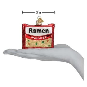 Ramen Noodles Glass Ornament for Holiday Decor