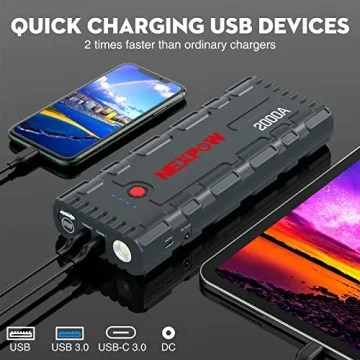 NEXPOW 2000A Peak Car Jump Starter - Fast Charge