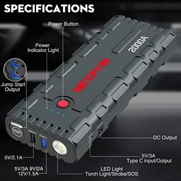 NEXPOW 2000A Peak Car Jump Starter - Fast Charge