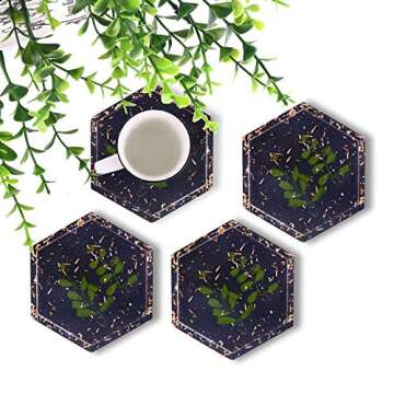 LET'S RESIN Silicone Coaster Molds for Resin,Hexagon Silicone Molds,Epoxy Resin Coaster Molds for Making Coasters, Bow Mat, Jewelry Holder