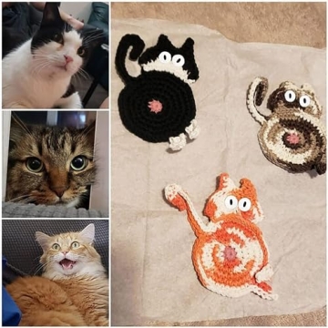 Cute Cat Coasters - 3PCS Gift Set for Cat Lovers