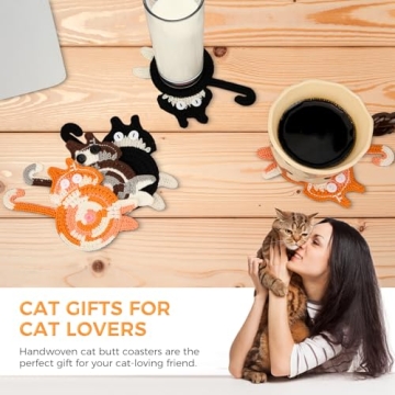 Cute Cat Coasters - 3PCS Gift Set for Cat Lovers