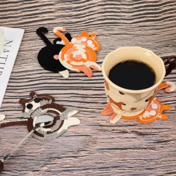 Cute Cat Coasters - 3PCS Gift Set for Cat Lovers