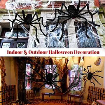 Giant Halloween Spider Web Decoration Set for Spooky Parties