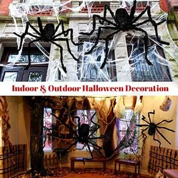 Giant Halloween Spider Web Decoration Set for Spooky Parties