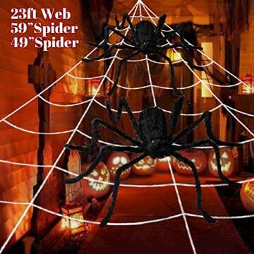 Giant Halloween Spider Web Decoration Set for Spooky Parties