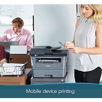 Brother MFC-L27 10DW Series Compact Wireless Monochrome Laser All-in-One Printer - Print Copy Scan Fax - Mobile Printing - Auto Duplex Printing - Print Up to 32 Pages/Min - ADF + HDMI Cable