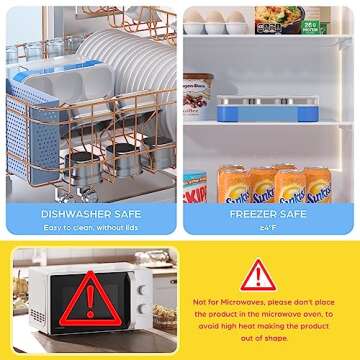 TIME4DEALS Bento Box Stainless Steel Lunch Box Set with for Lunch Bag Kids Adult 5-Compartment Leakproof Insulated Lunch Containers with Utensils for School Works, Metal Lunchbox Tray BPA-Free (Blue)